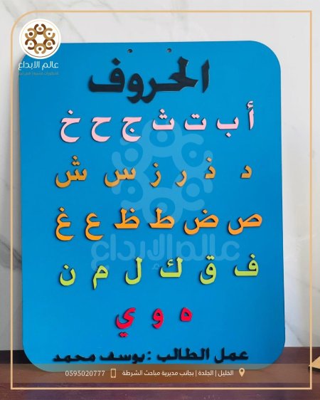 لوحة الحروف العربية